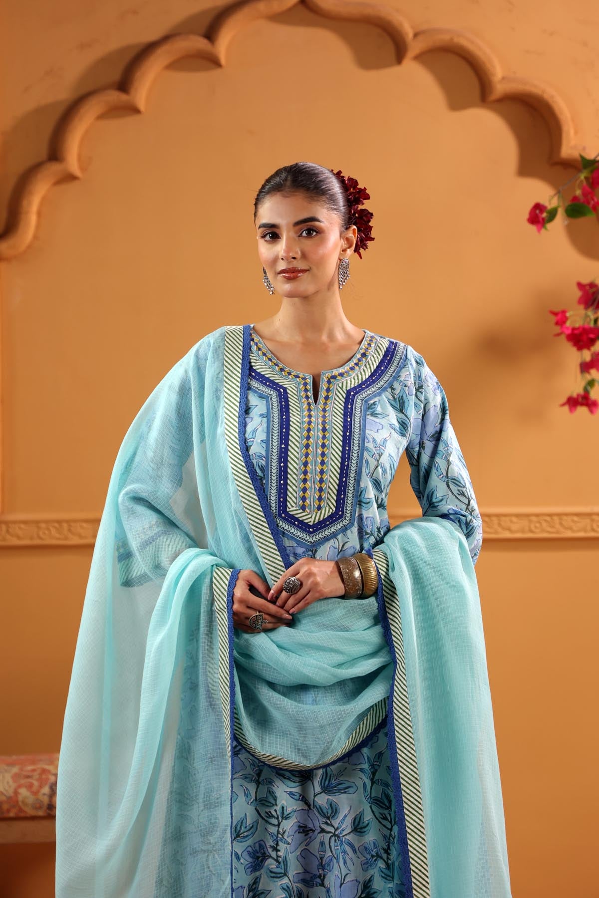 Light Blue Kotadoria Dupatta