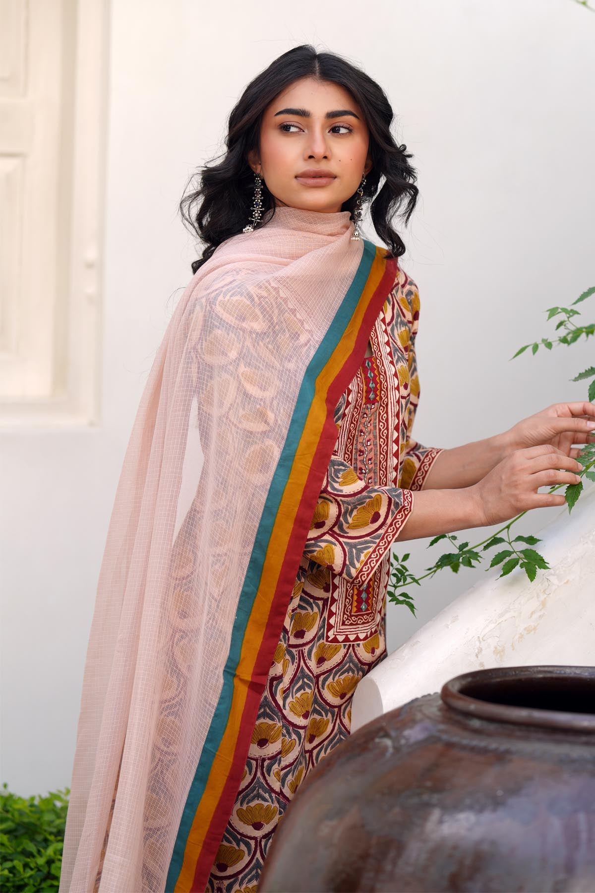 Beige Kota Doria Dupatta