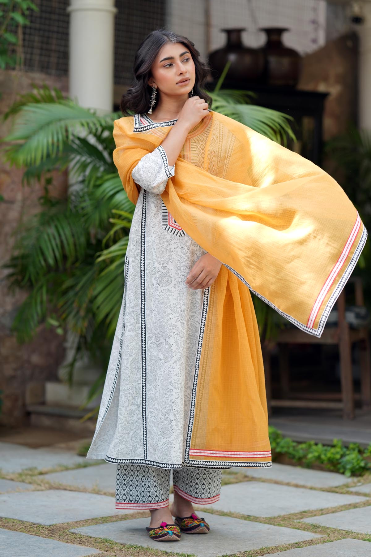 Mustard Kota Doria Dupatta