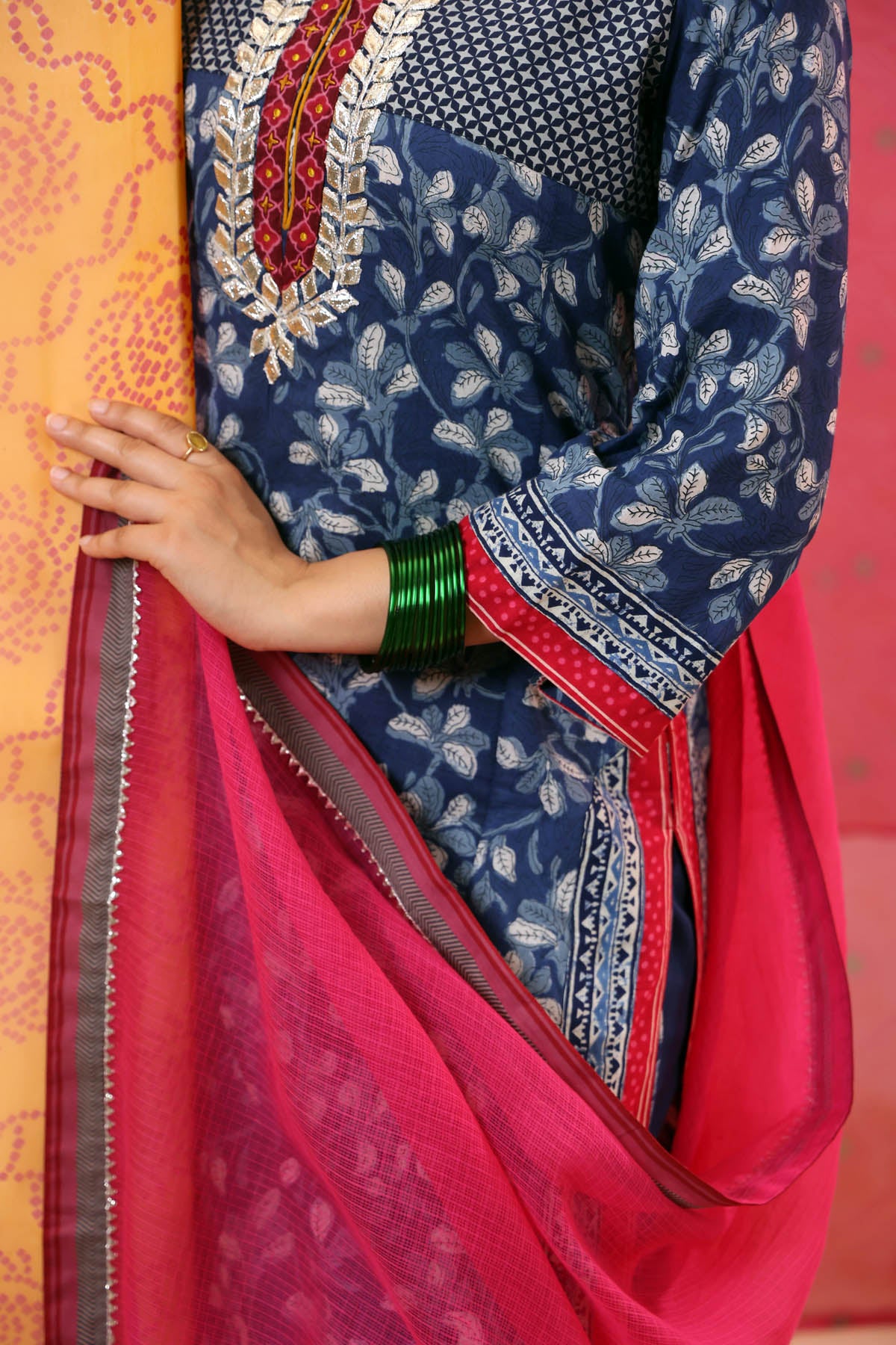 Pink Kota Doria Dupatta