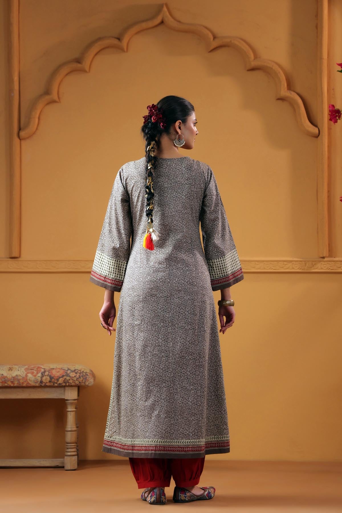 Light Grey Straight Fit Cotton Kurta