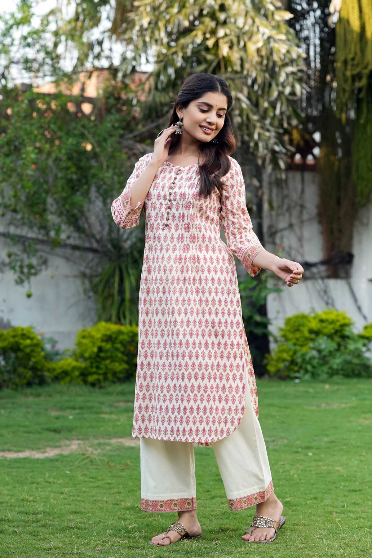 Pathani Style Kurta/Pant Set In Cotton Fabric