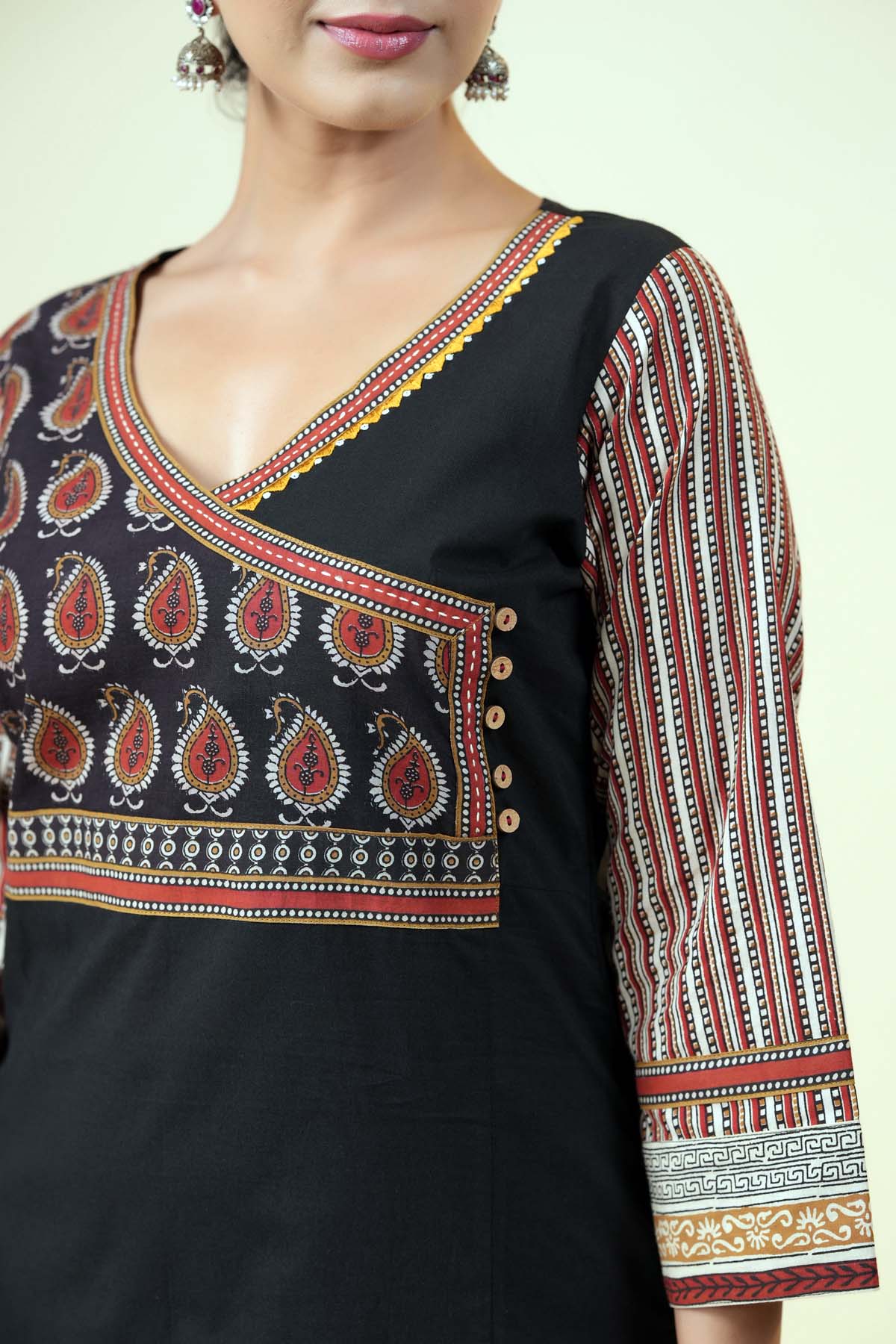 Black Kurta Jacquard Pant main image 1