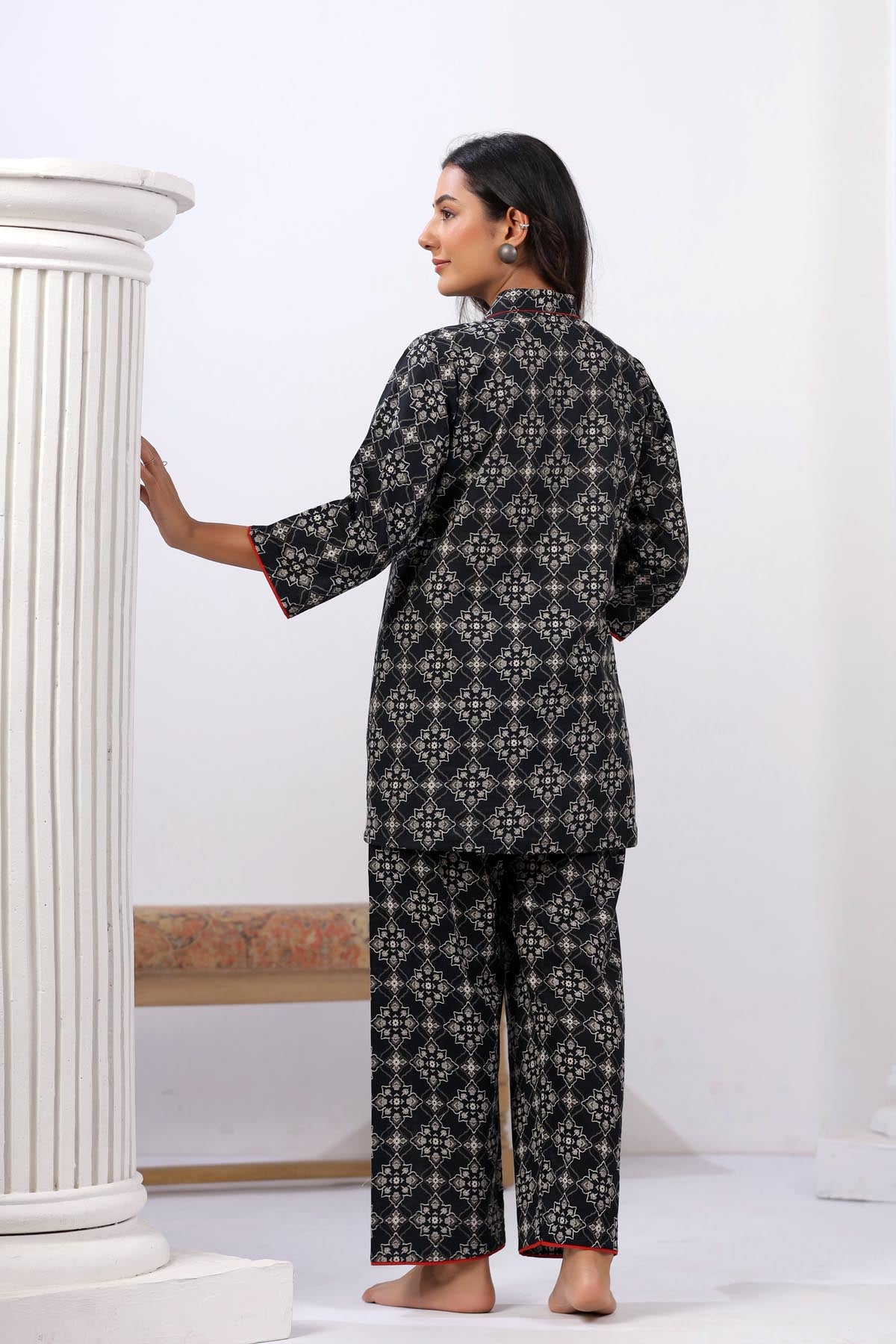 Black Handblock Co-ord Set