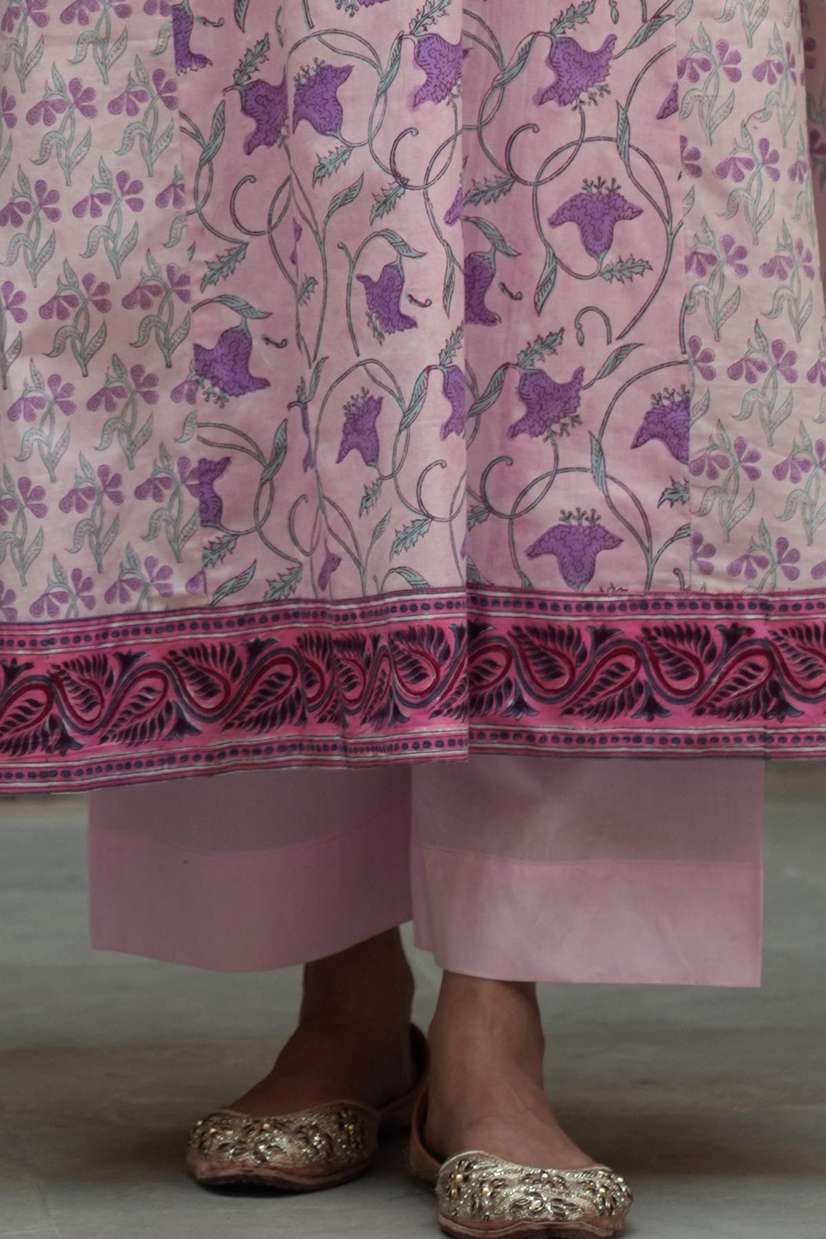 Light Pink Straight-Fit Cotton Pant