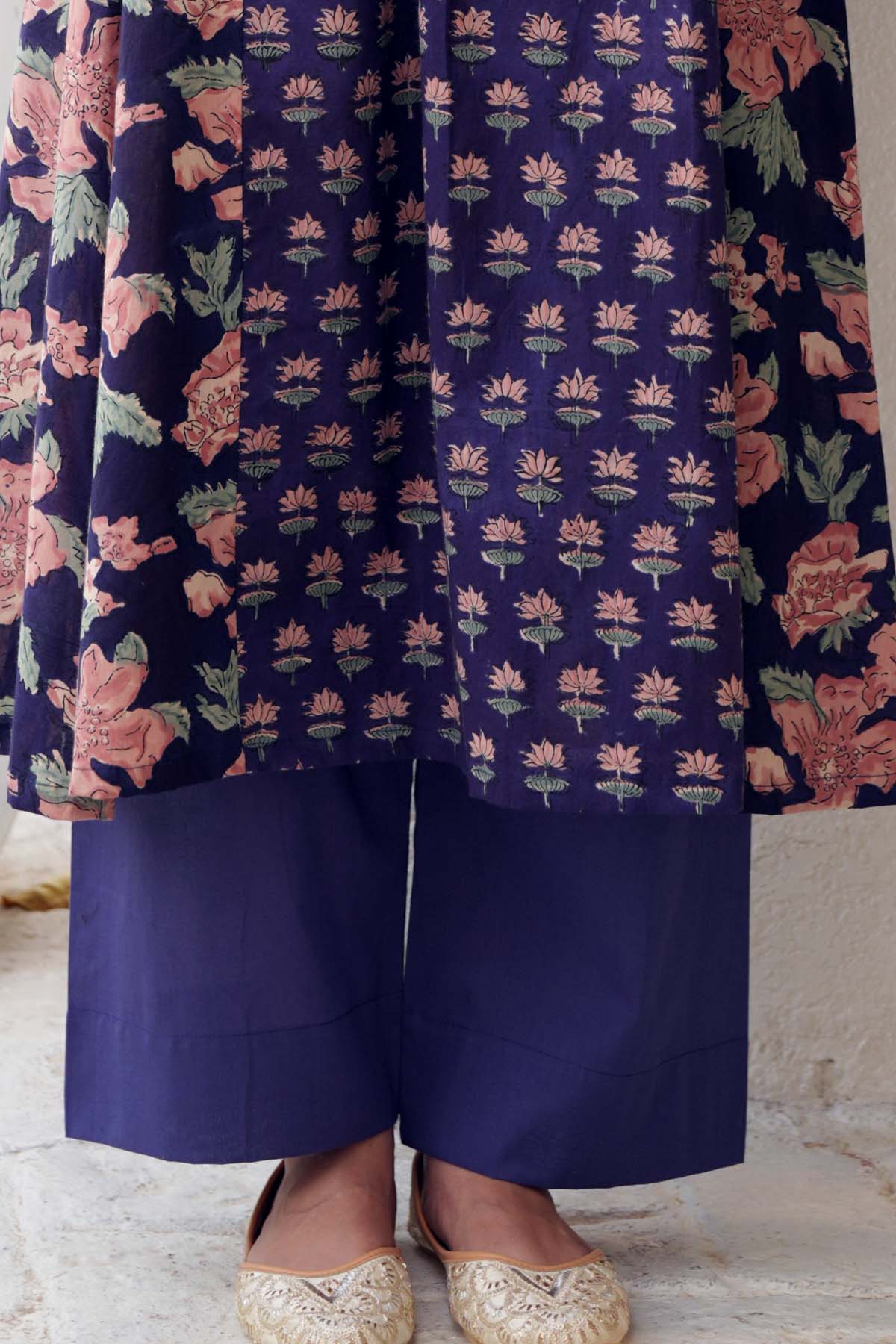 Purple Faux Georgette Pant Straight