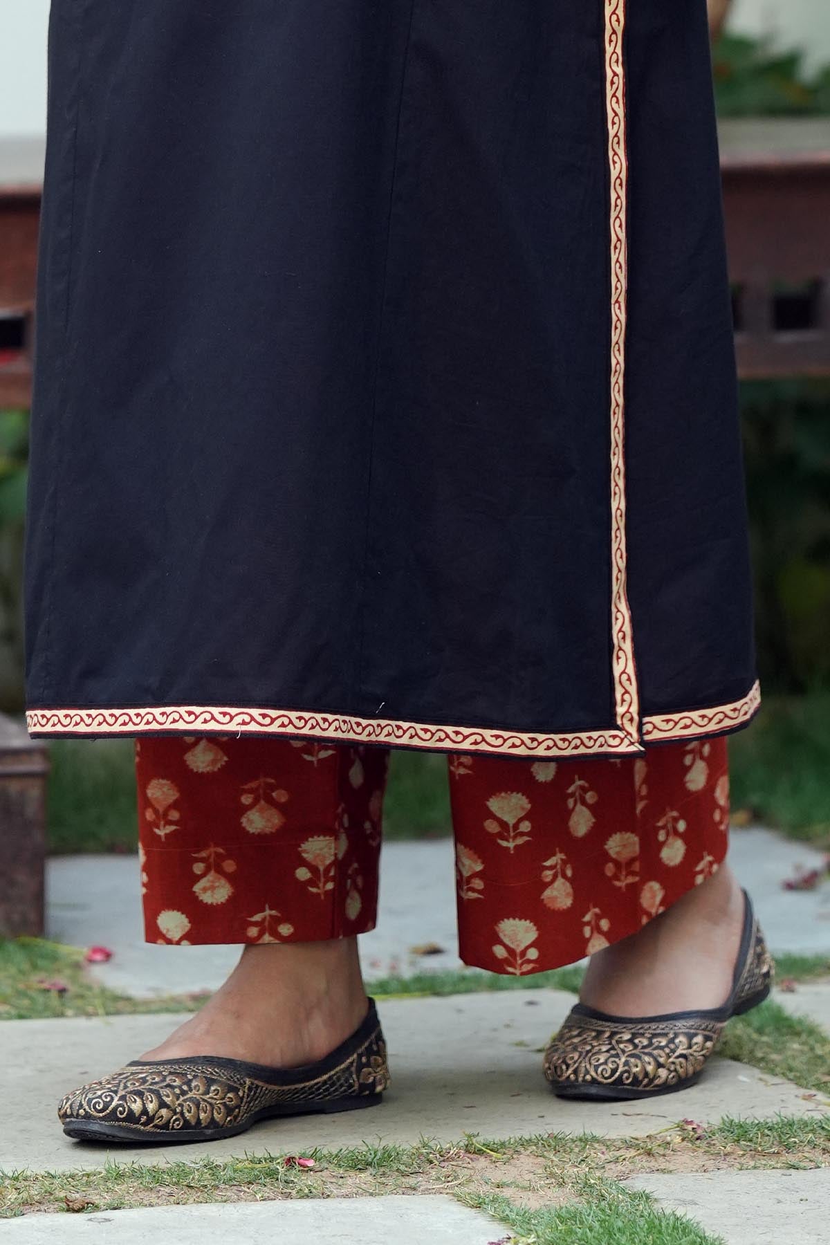 Rust Printed Cotton Pants