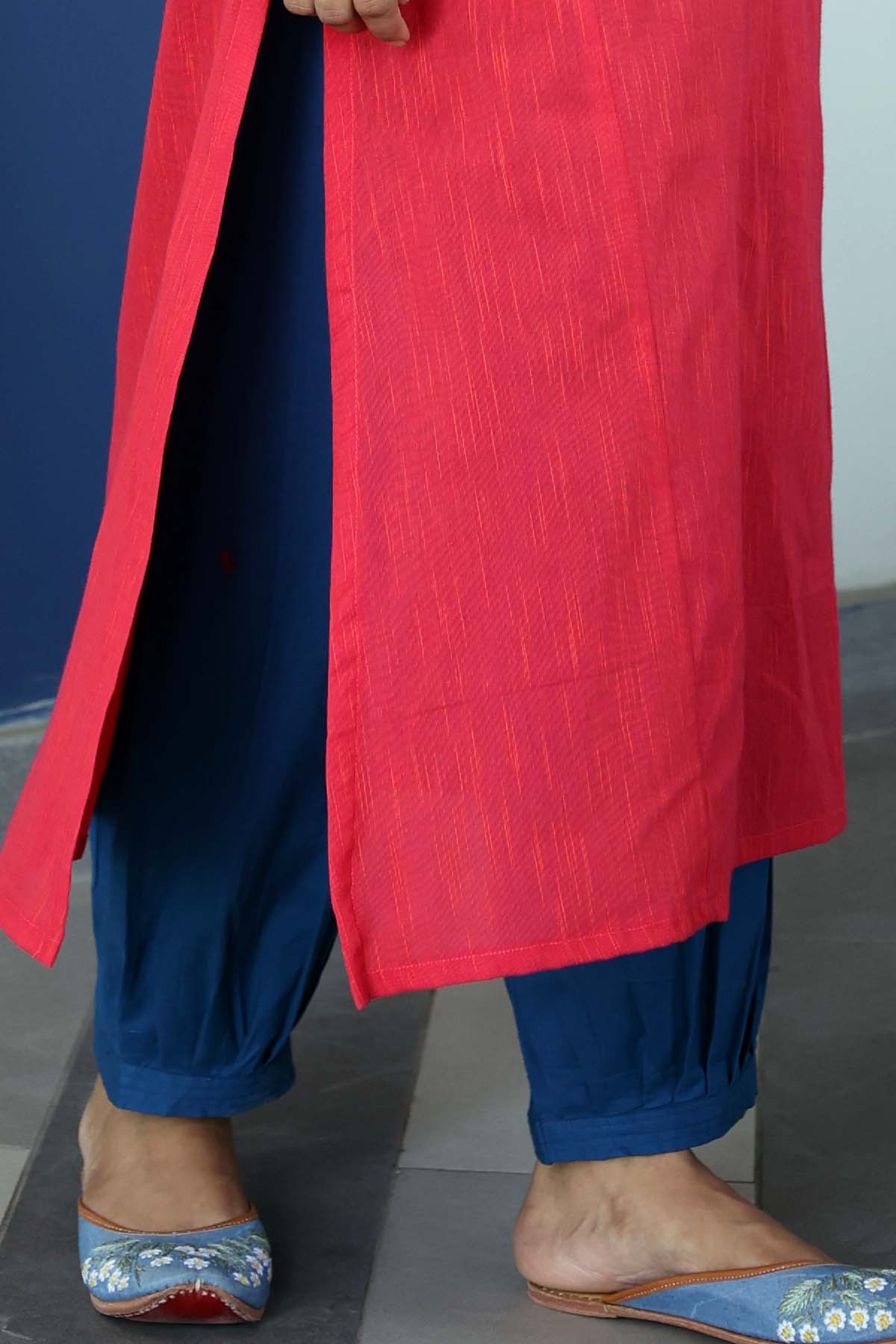 Salwar Style Cotton Straight Pants In Blue Color Cotras salwar-style-cotton-straight-pants-in-blue-color-cotras