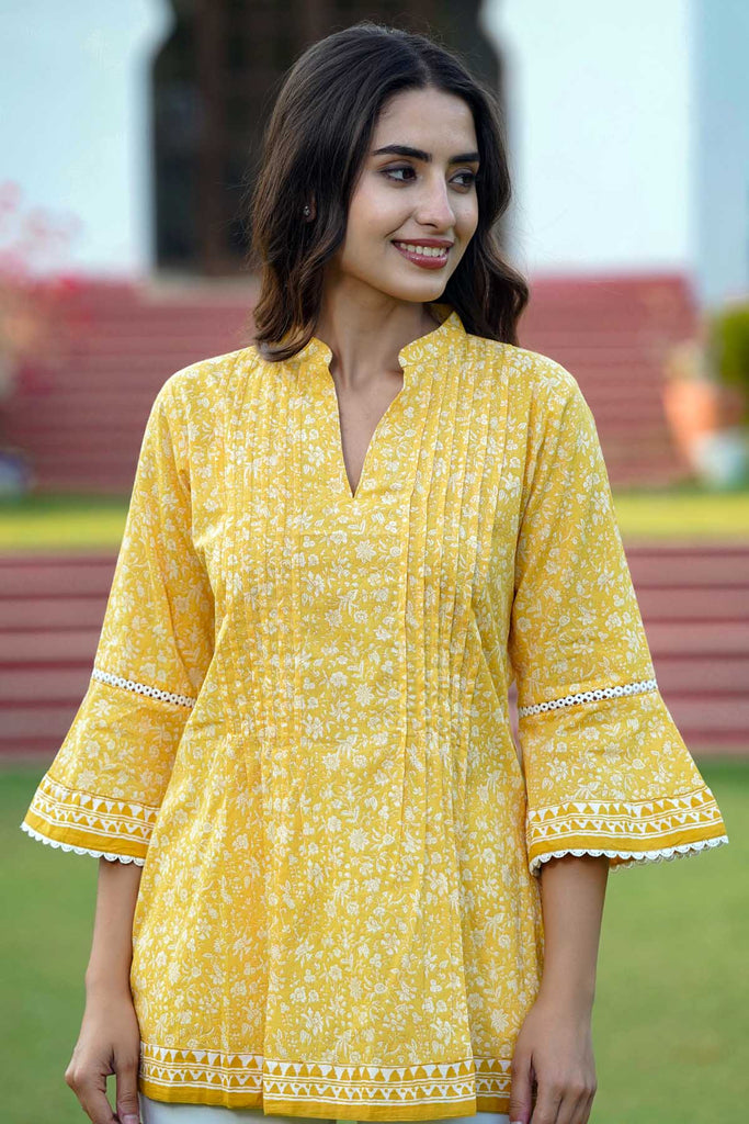 Short Length Kurti With Bell Sleeves