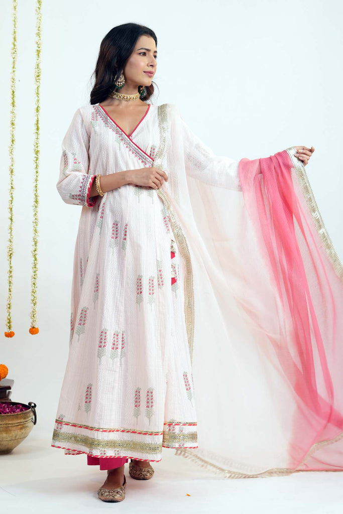 Pink Double Shaded Kotadoriya Dupatta