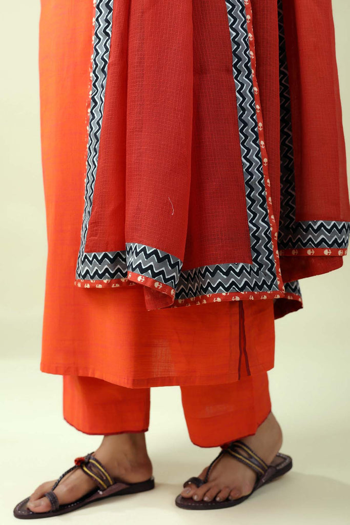 Maroon Kotadoriya Dupatta With Fabric Border