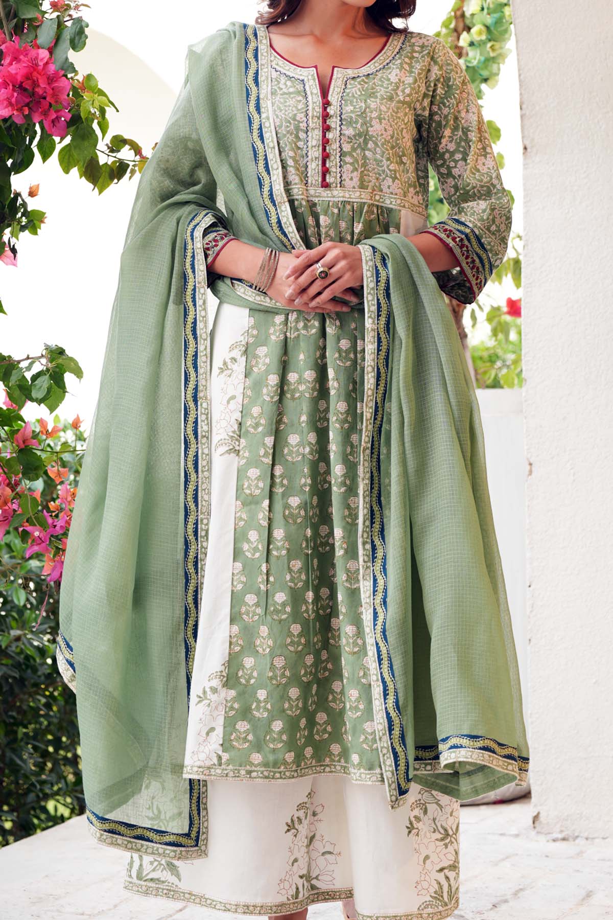 Light Mehndi Green Color Kotadoriya Dupatta