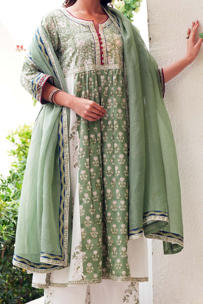 Light Mehndi Green Color Kotadoriya Dupatta
