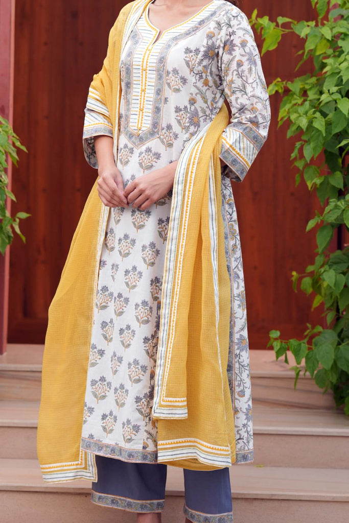 Mustard Yellow Kotadoriya Dupatta With Fabric Borders