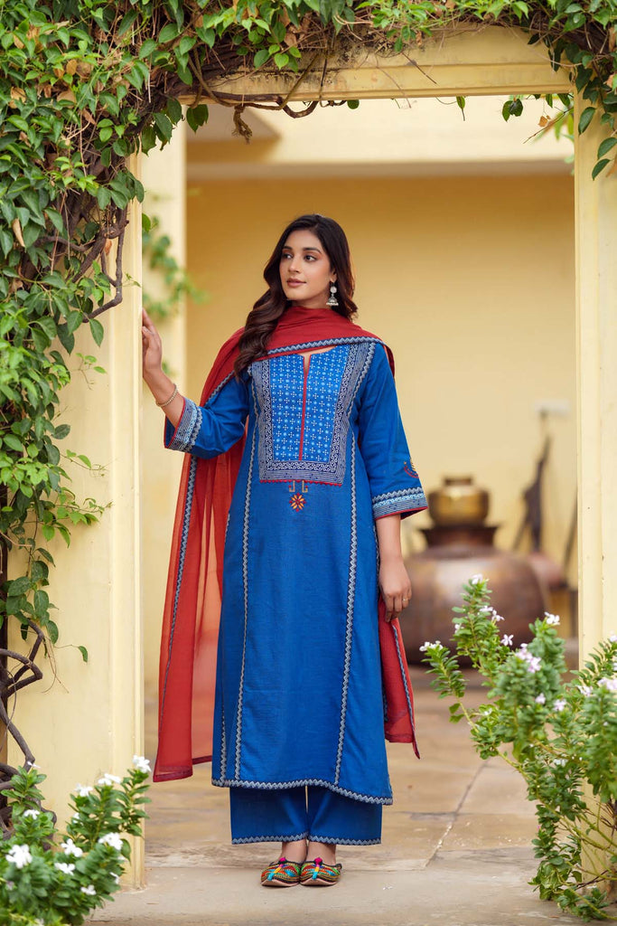 Maroon Kotadoriya Dupatta With Fabric Borders