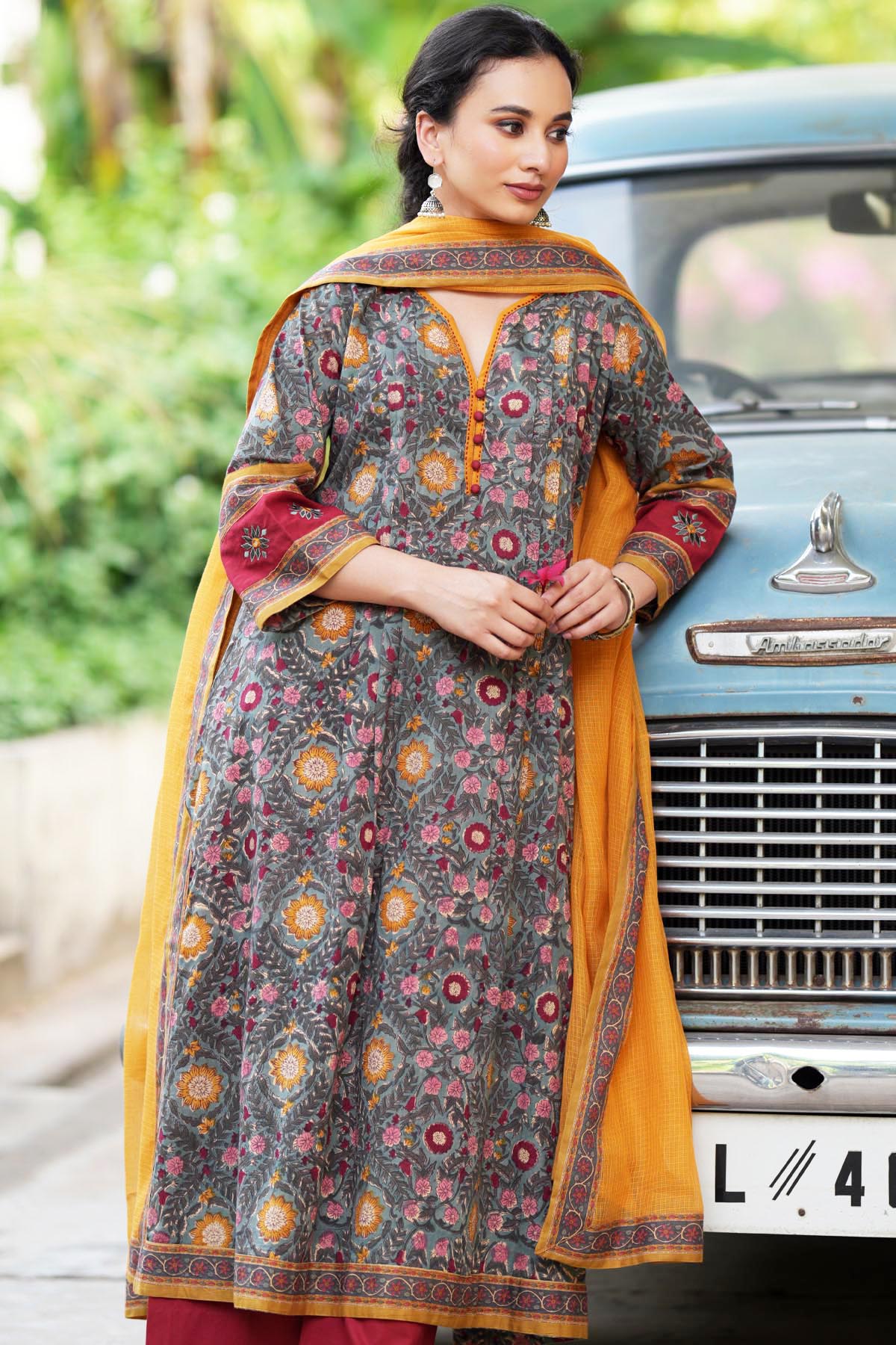 Mustard Yellow Kotadoria Dupatta With Fabric Borders