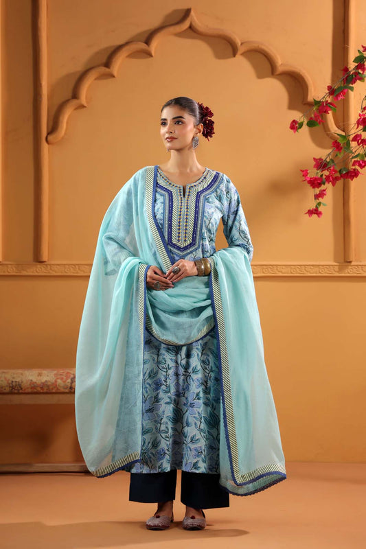 Light Blue Kotadoria Dupatta