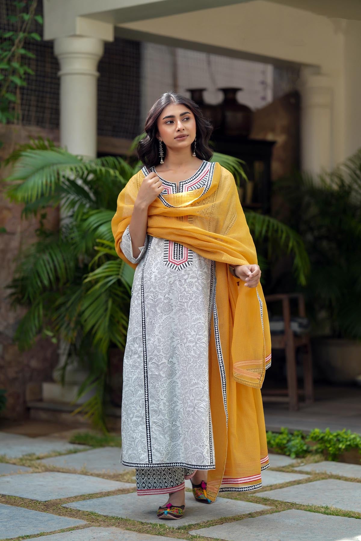 Mustard Kota Doria Dupatta
