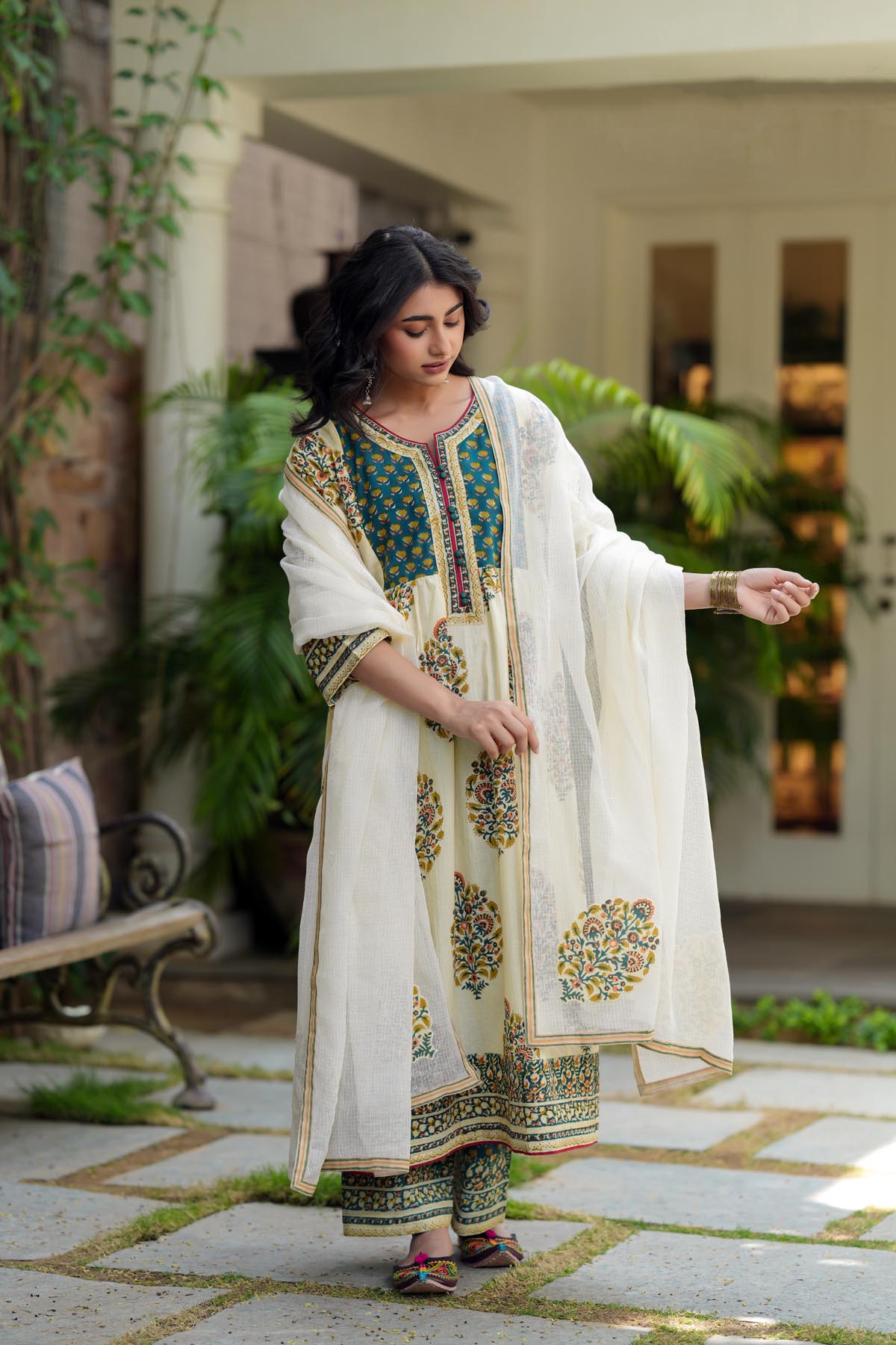 Cream Kota Doria Dupatta