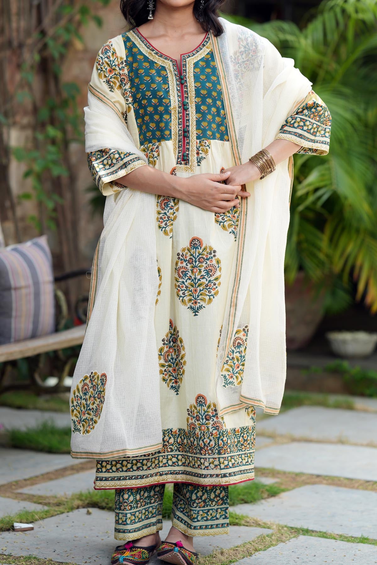 Cream Kota Doria Dupatta