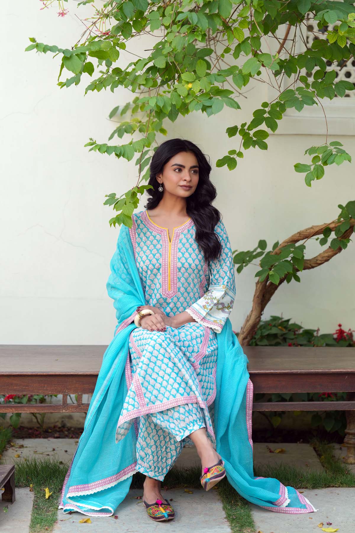 Firozi Kota Doria Dupatta