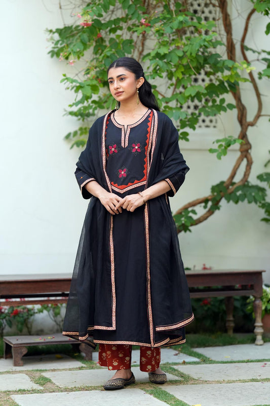 Black Kota Doria Dupatta