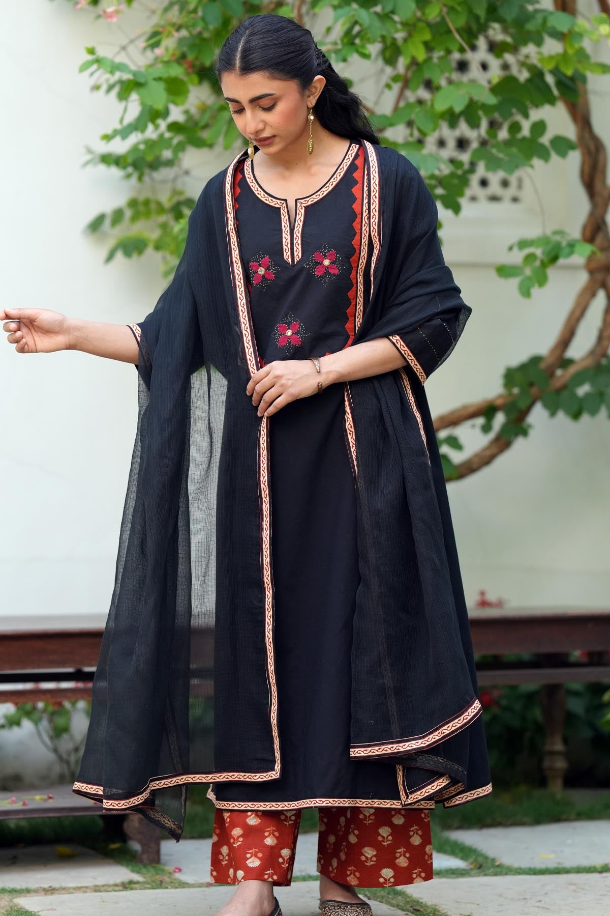 Black Kota Doria Dupatta