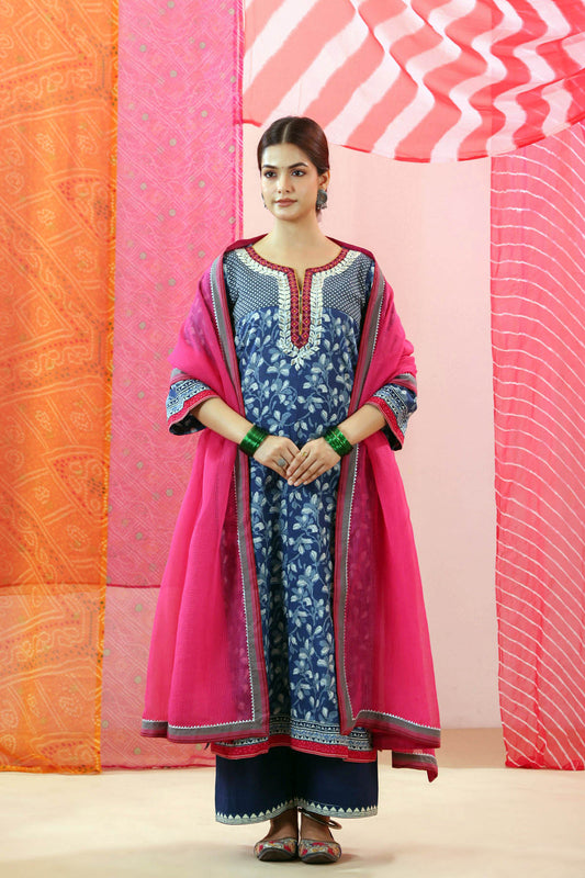 Pink Kota Doria Dupatta