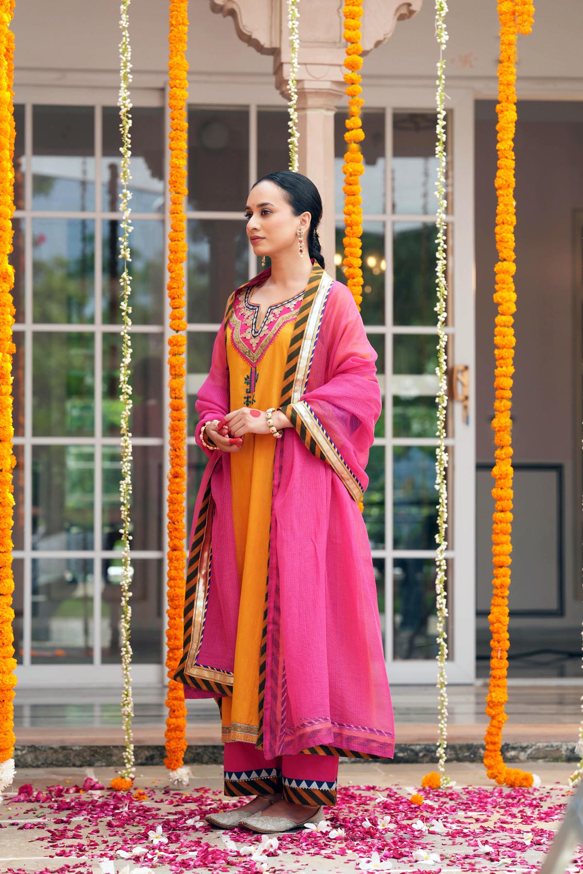 Rani Kota Doria Dupatta with Zari Borders