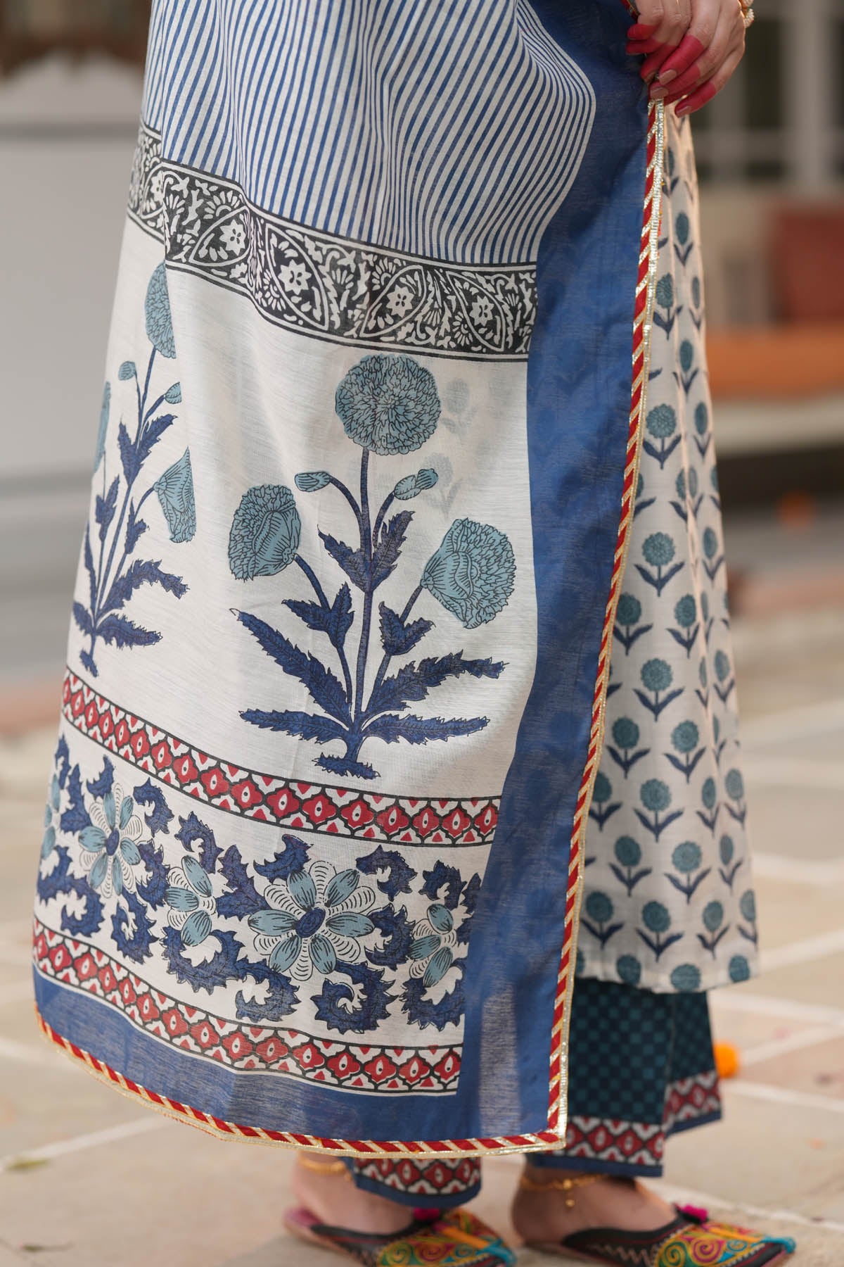Printed Ivory Chanderi Dupatta
