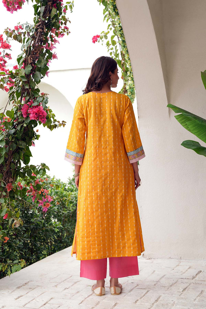 Long Length A-Line Kurta In Handloom Cotton