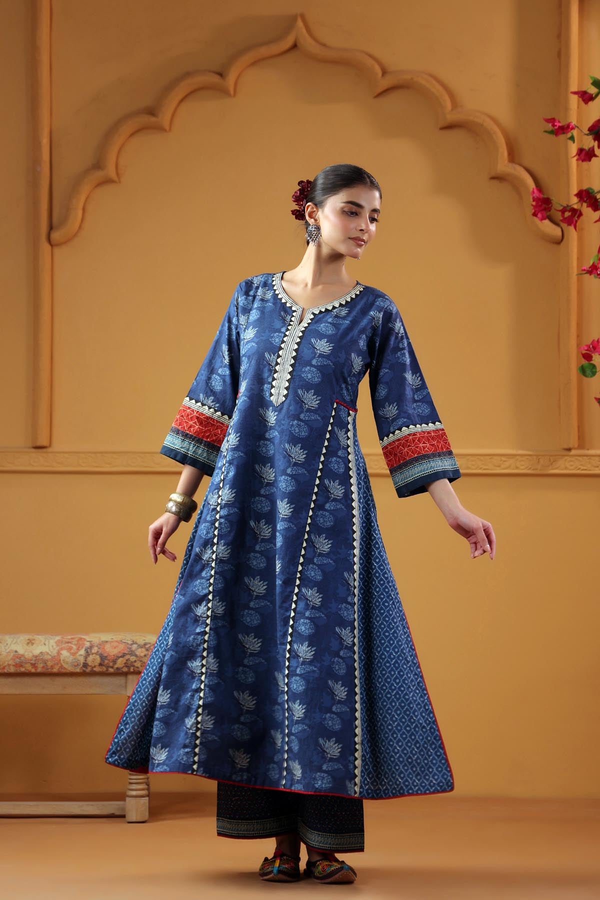 Navy Blue Kalidaar Kurta