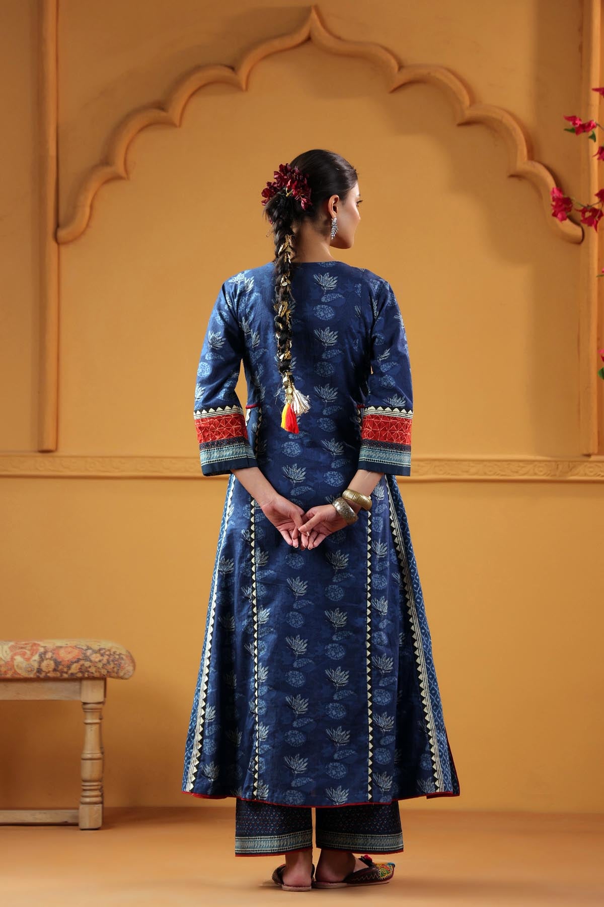 Navy Blue Kalidaar Kurta