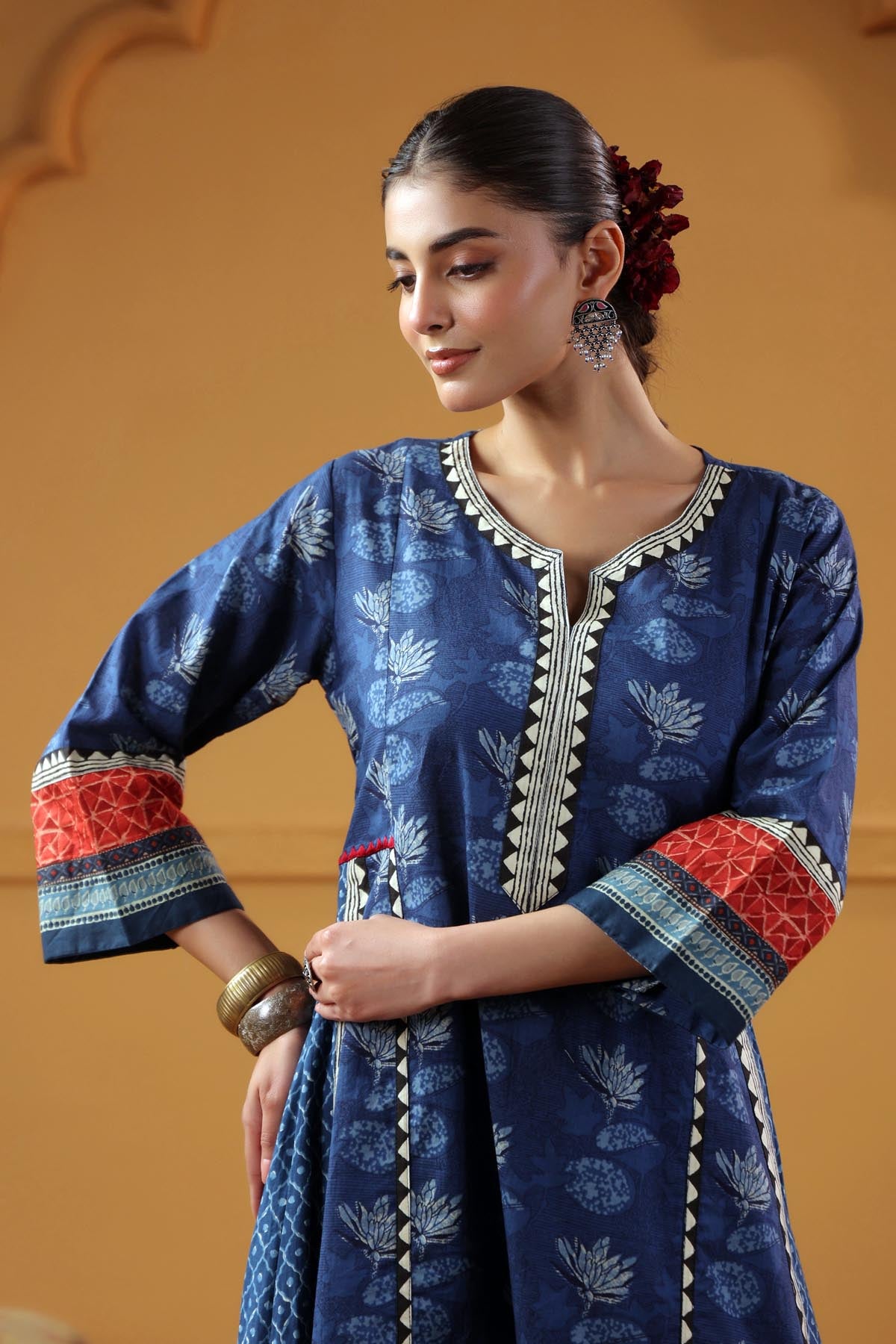 Navy Blue Kalidaar Kurta