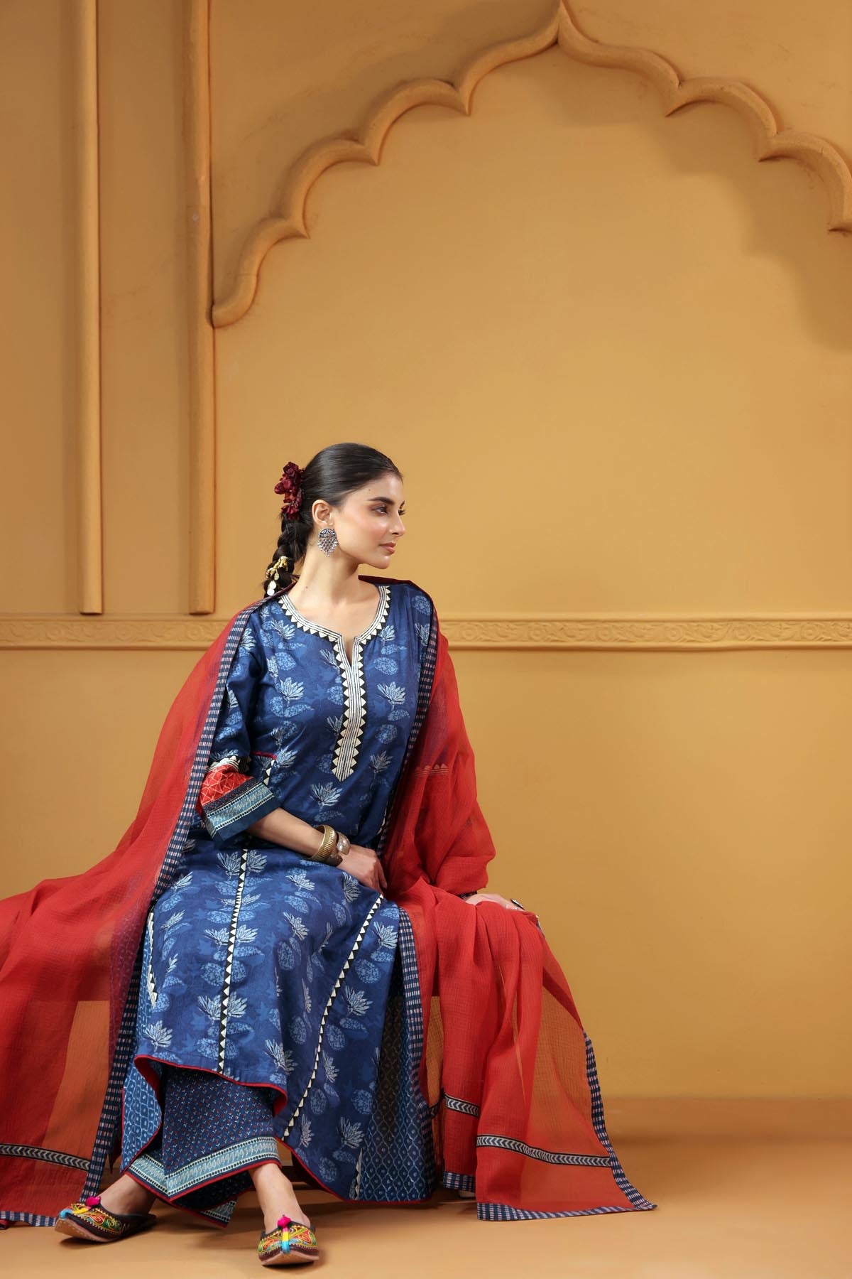Navy Blue Kalidaar Kurta
