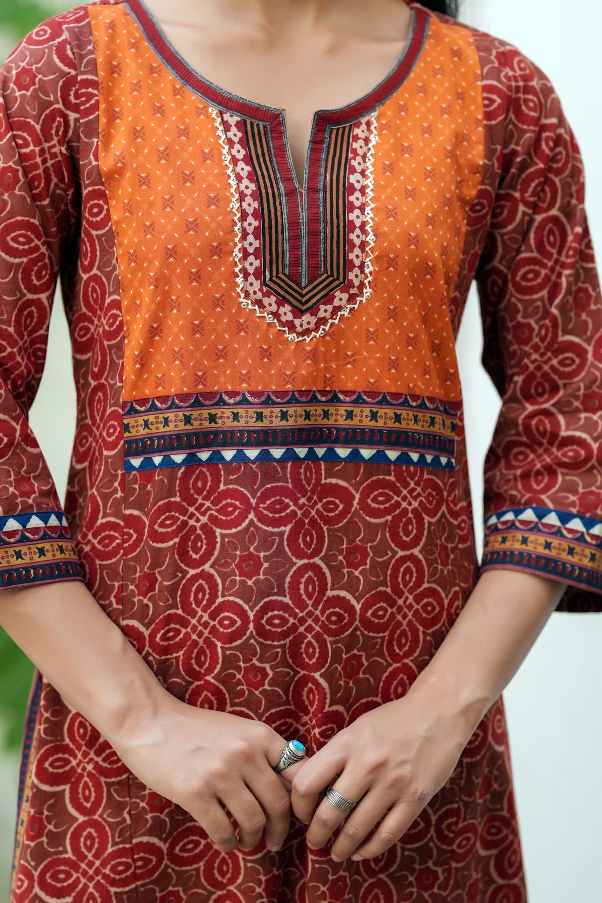 Rust Brown A-line Kurta