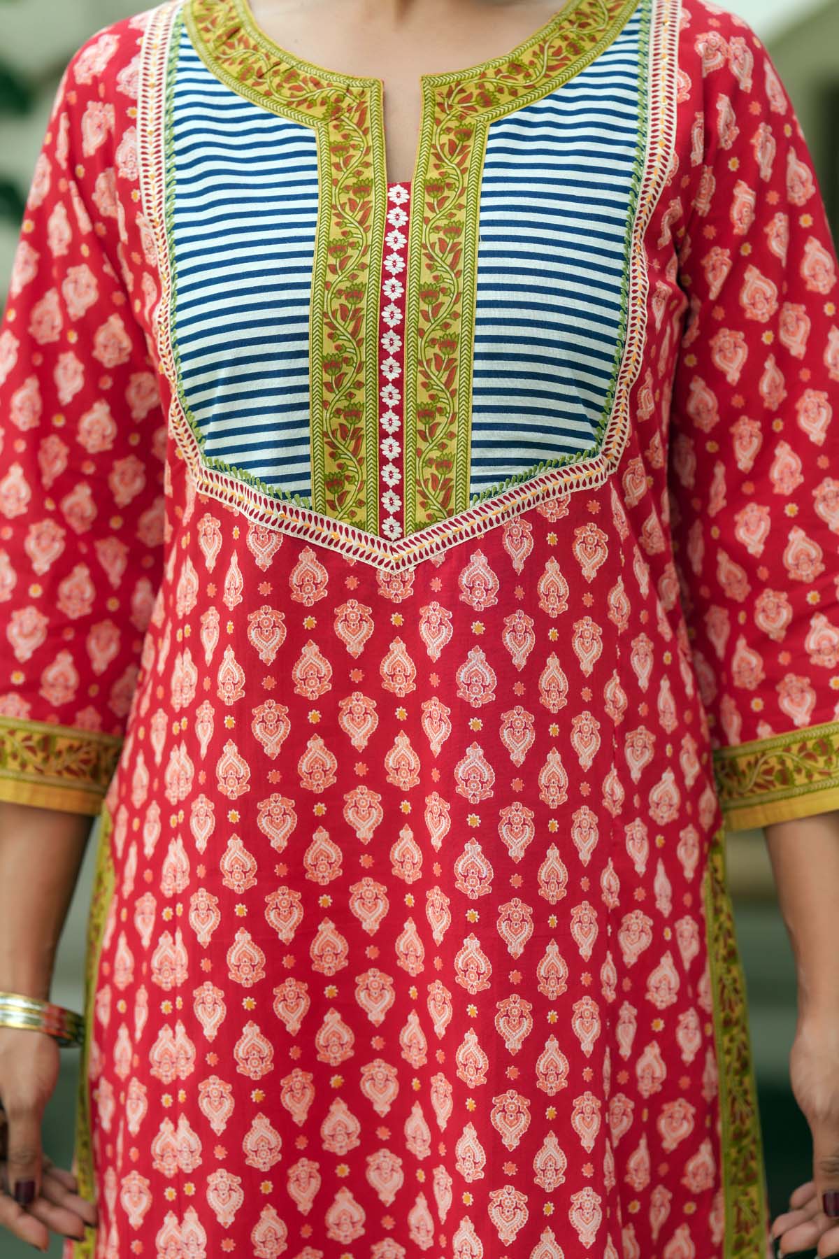 Red Straight Fit Kurta