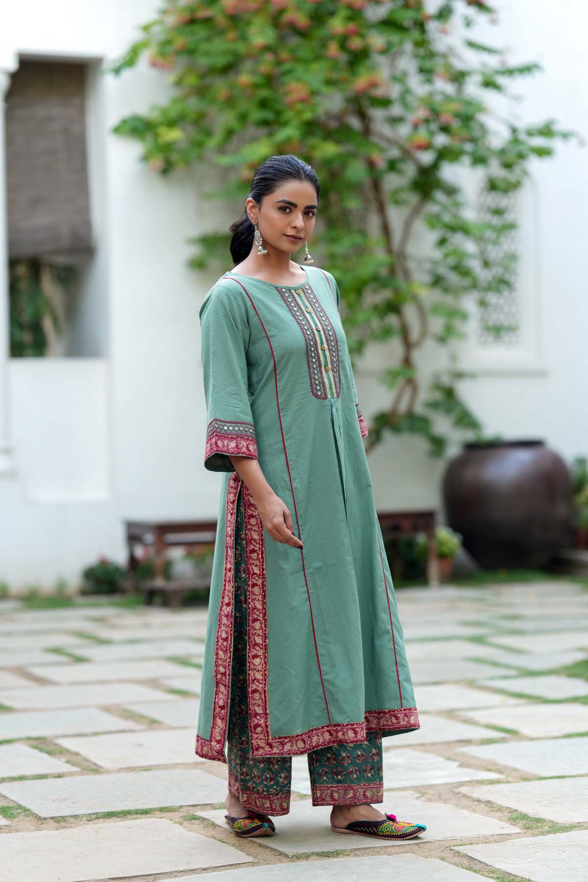 Sage Green A-line Kurta