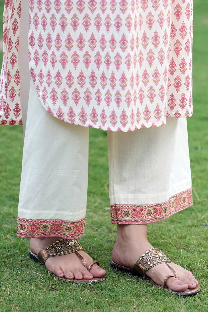 Pathani Style Kurta/Pant Set In Cotton Fabric