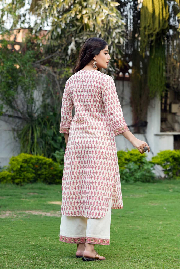 Pathani Style Kurta/Pant Set In Cotton Fabric