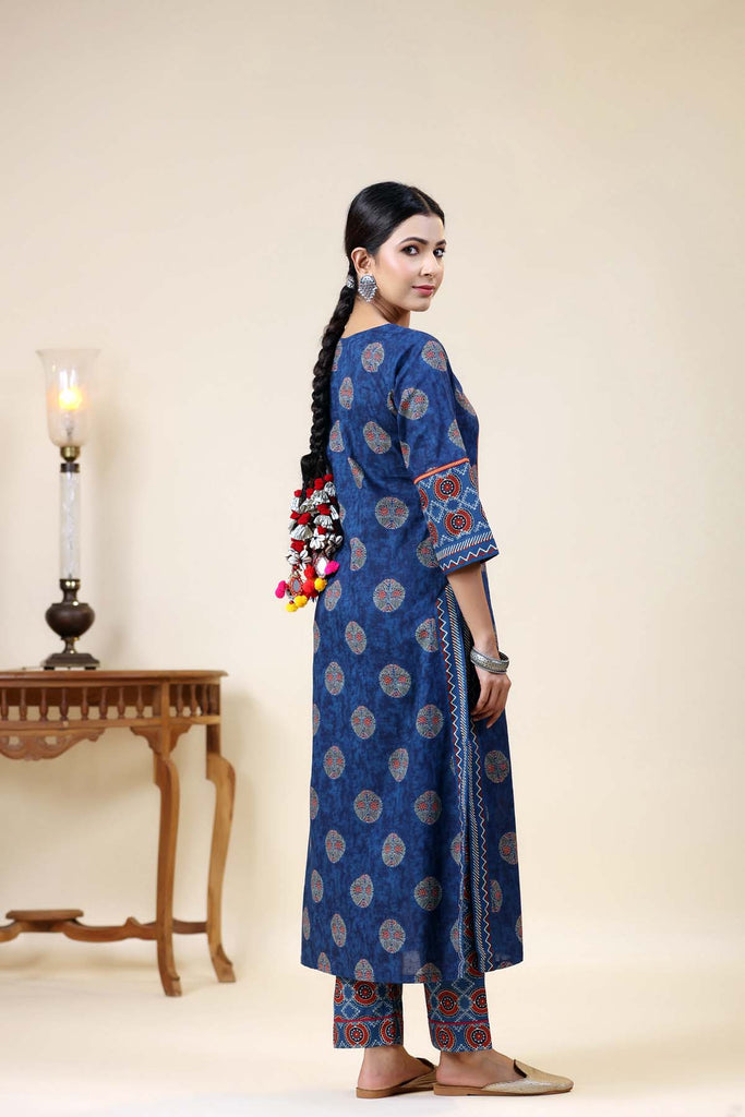 Royal Blue A-Line Kurta/Pant Set