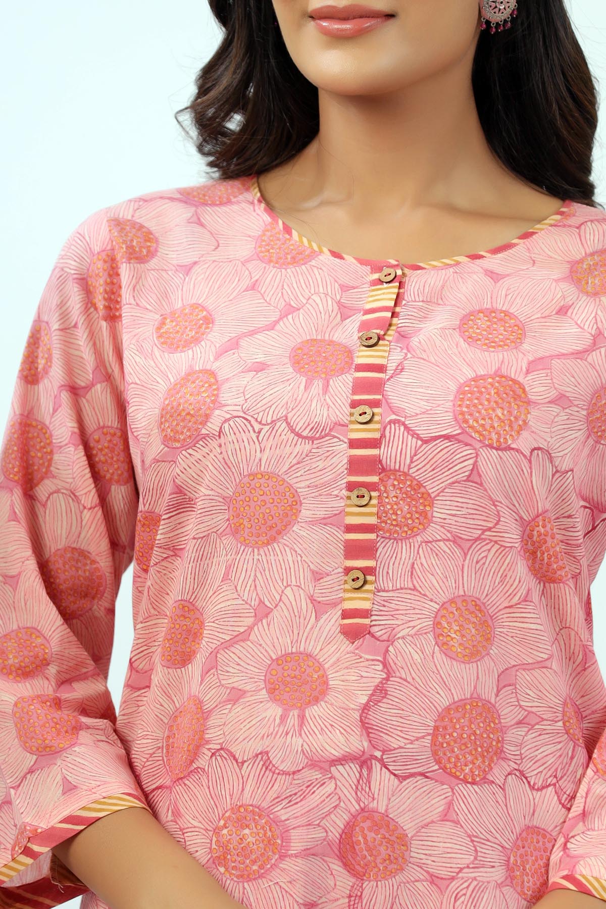 Peach Handblock Co-ord Set