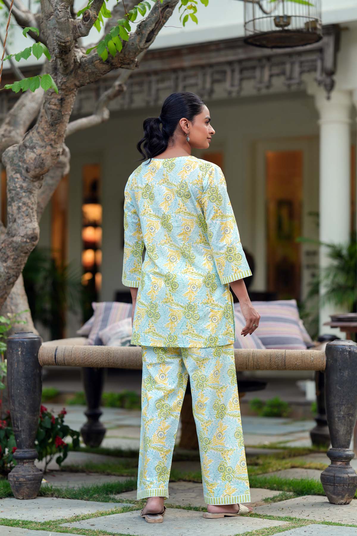 Mint Green Handblock Co-ord Set