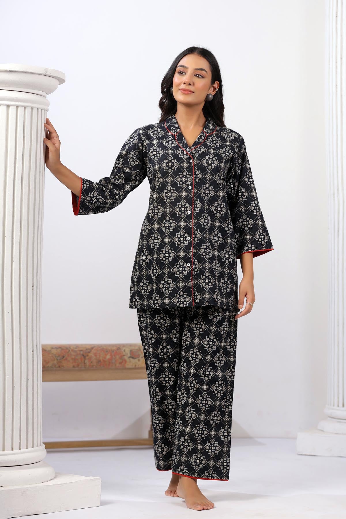 Black Handblock  Co-ord Set