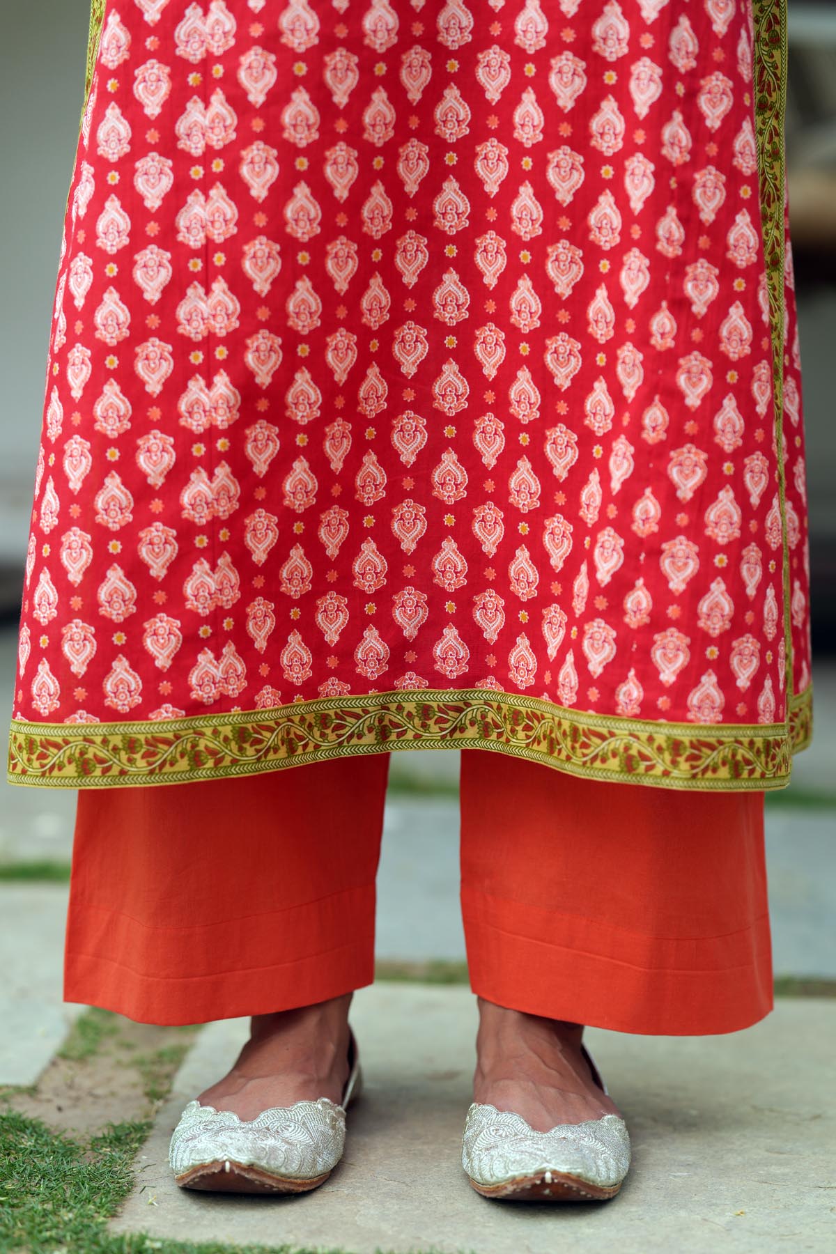 Orange Cotton Pants