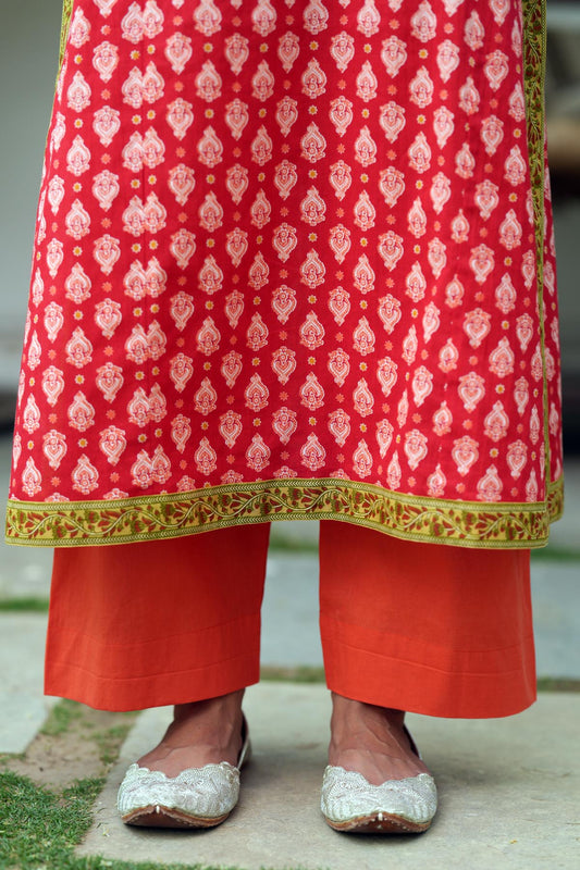 Orange Cotton Pants