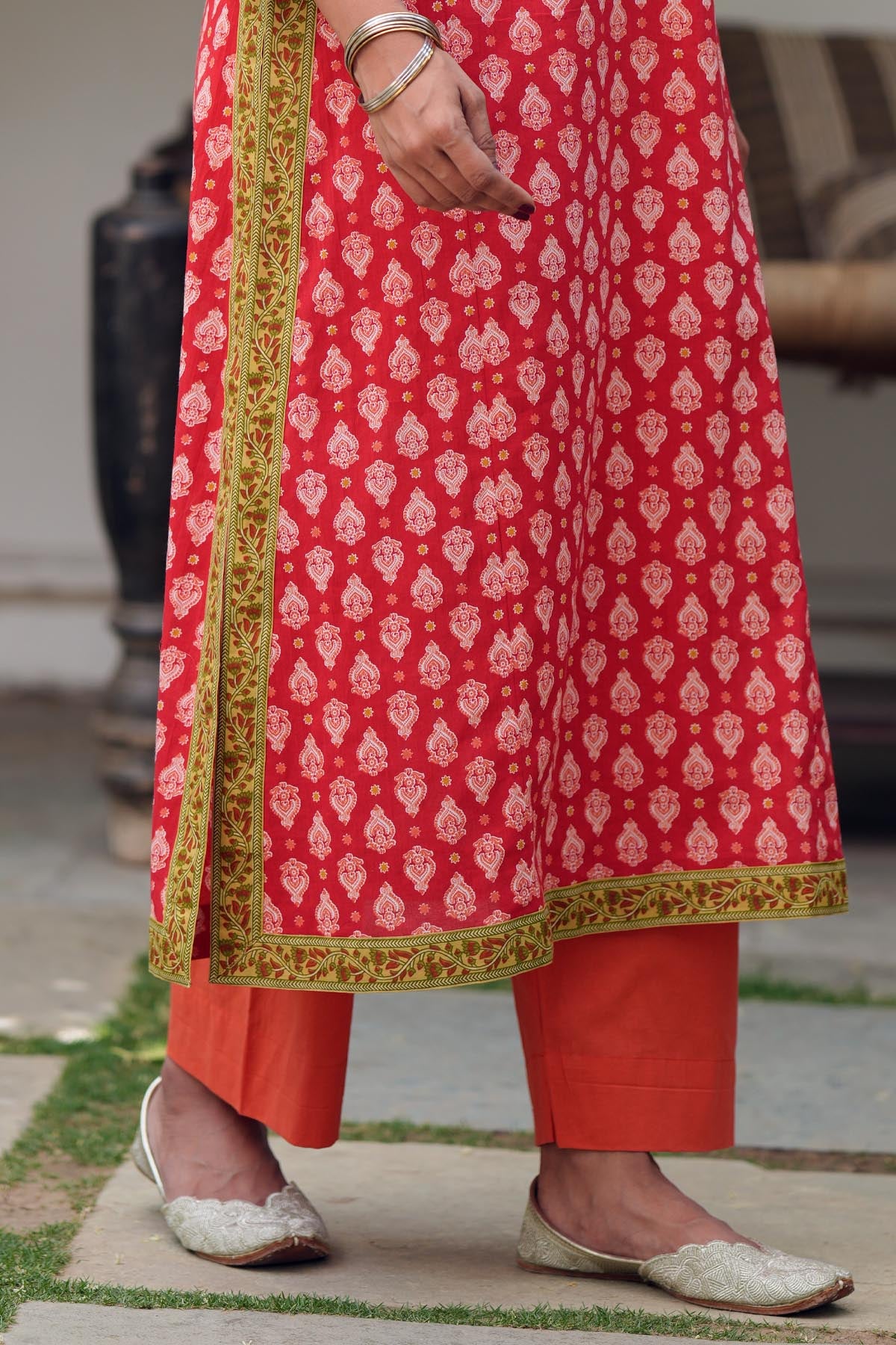 Orange Cotton Pants
