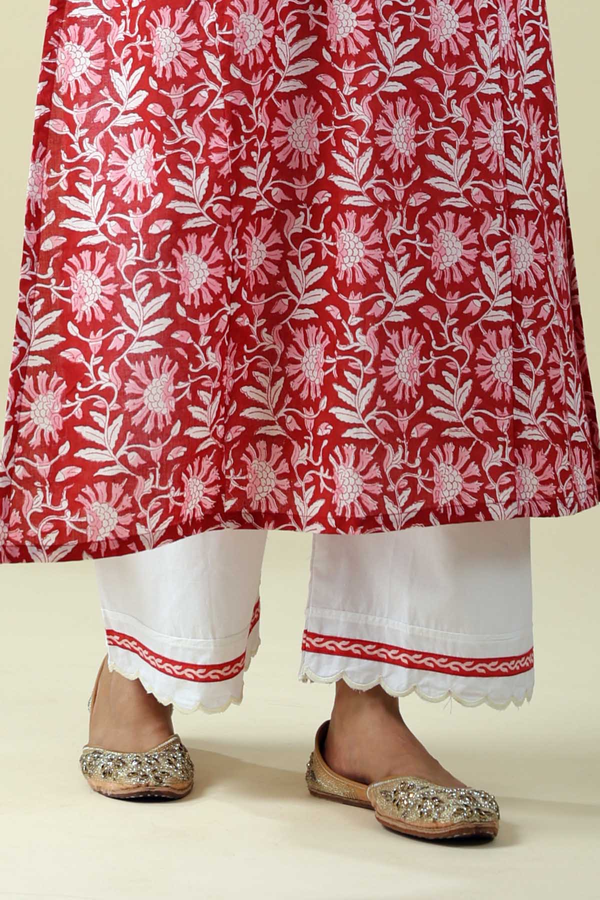 Straight Fit White Cotton Pant
