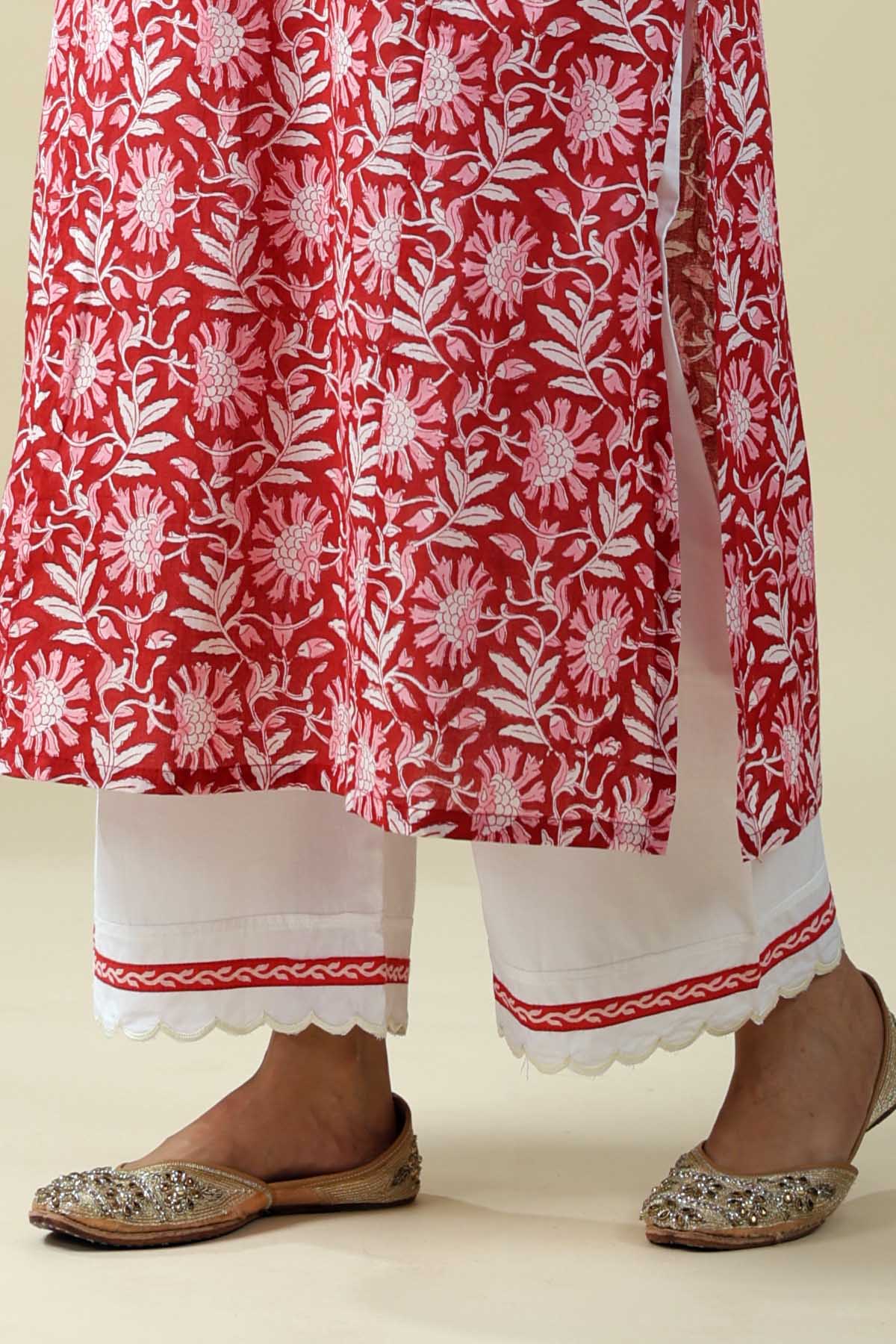 Straight Fit White Cotton Pant