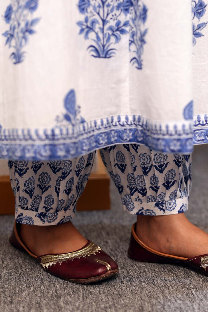 Salwar Style Pant In Hand Block Cotton